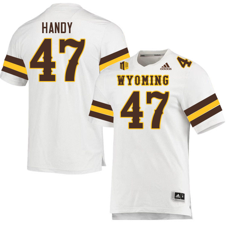 #47 Jason Handy Wyoming Cowboys Jersey College Football Uniforms,Gears,Jerseys-White